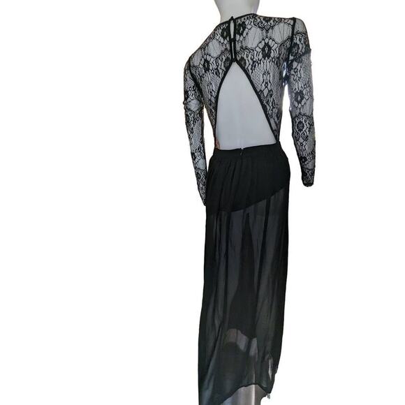 Angie Women's Maxi Dress with Embroidered Top and Open Back - Size S - Picture 4 of 8